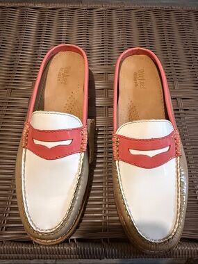 Women's White,Cream and Coral Slip-On Mule Clogs by G.H Bass